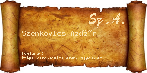 Szenkovics Azár névjegykártya